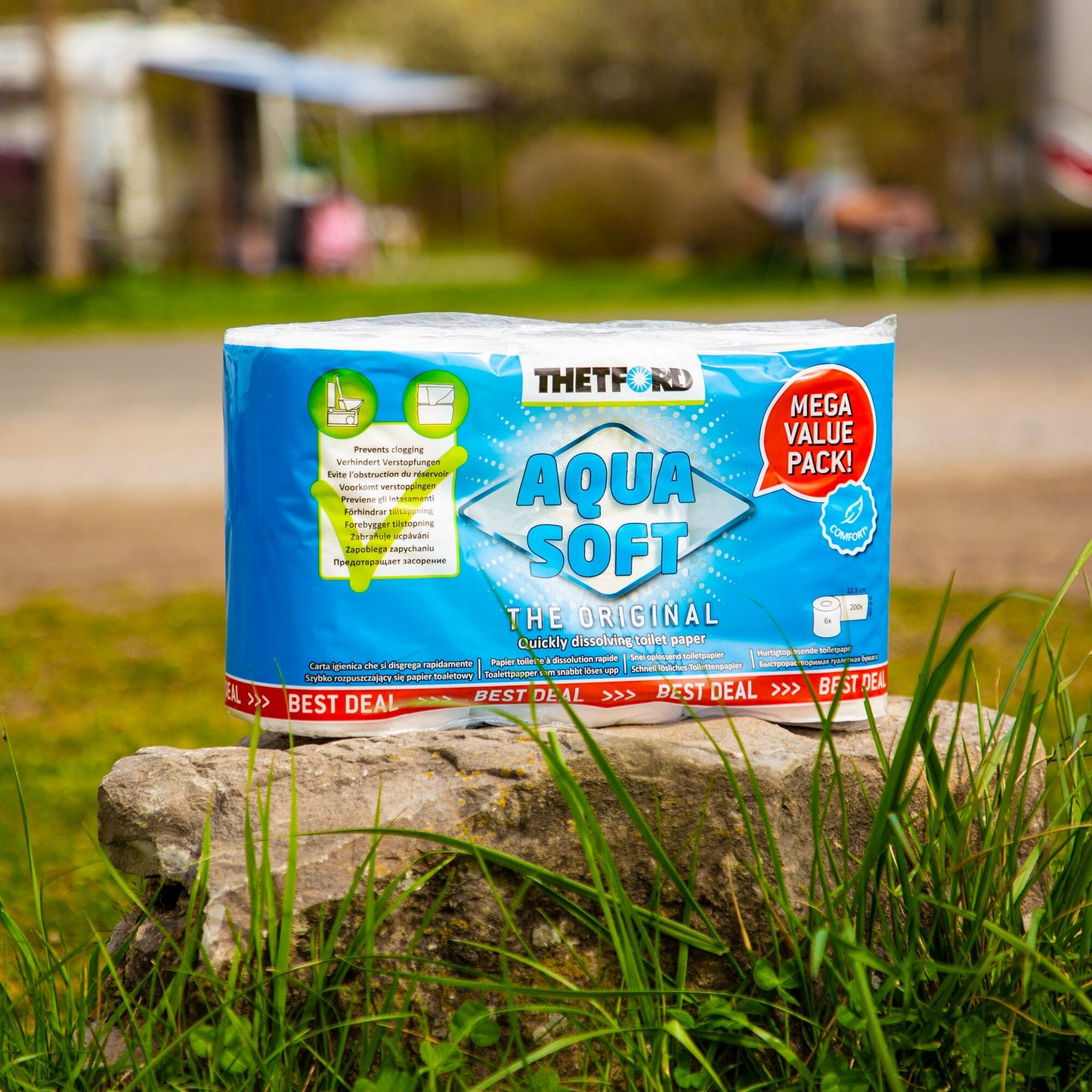 Thetford Aqua Soft Toilettenpapier - 6 Rollen, Schnellauflösend